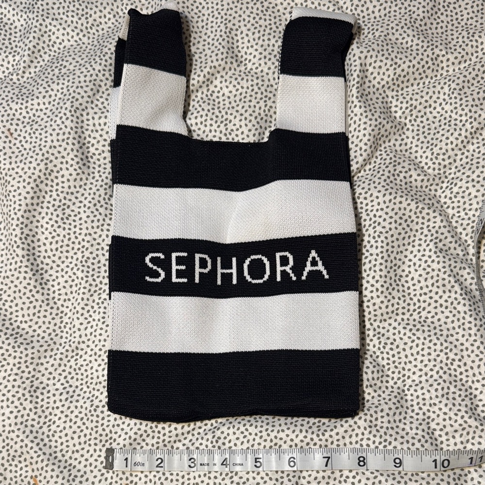 Sephora Striped Black and White Tote
